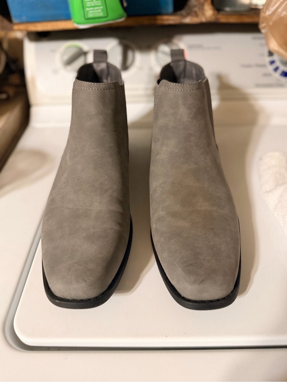 Perry Ellis Men's Gray Suede Chelsea Boots - Sleek Slip-On Style